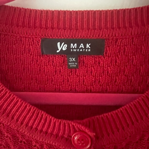 NWT-Red Yemak Cardigan 3x - Picture 6 of 9